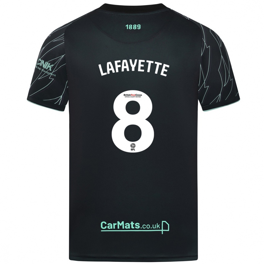 Niño Fútbol Camiseta Abbie Lafayette #8 Negro Verde 2ª Equipación 2024/25 Perú