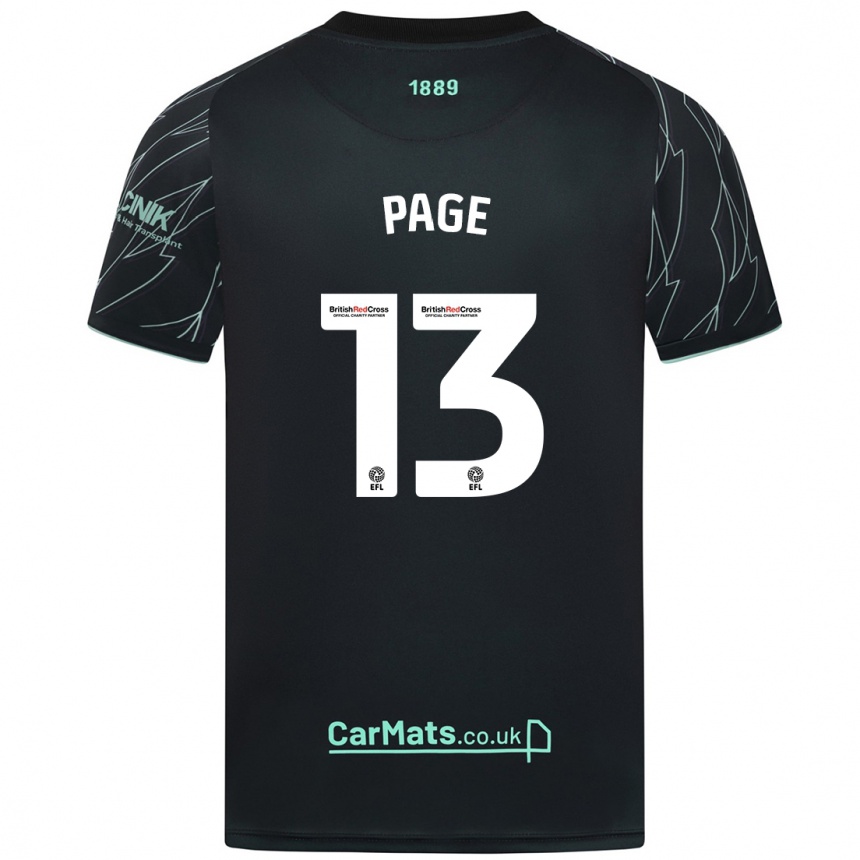 Niño Fútbol Camiseta Olivia Page #13 Negro Verde 2ª Equipación 2024/25 Perú