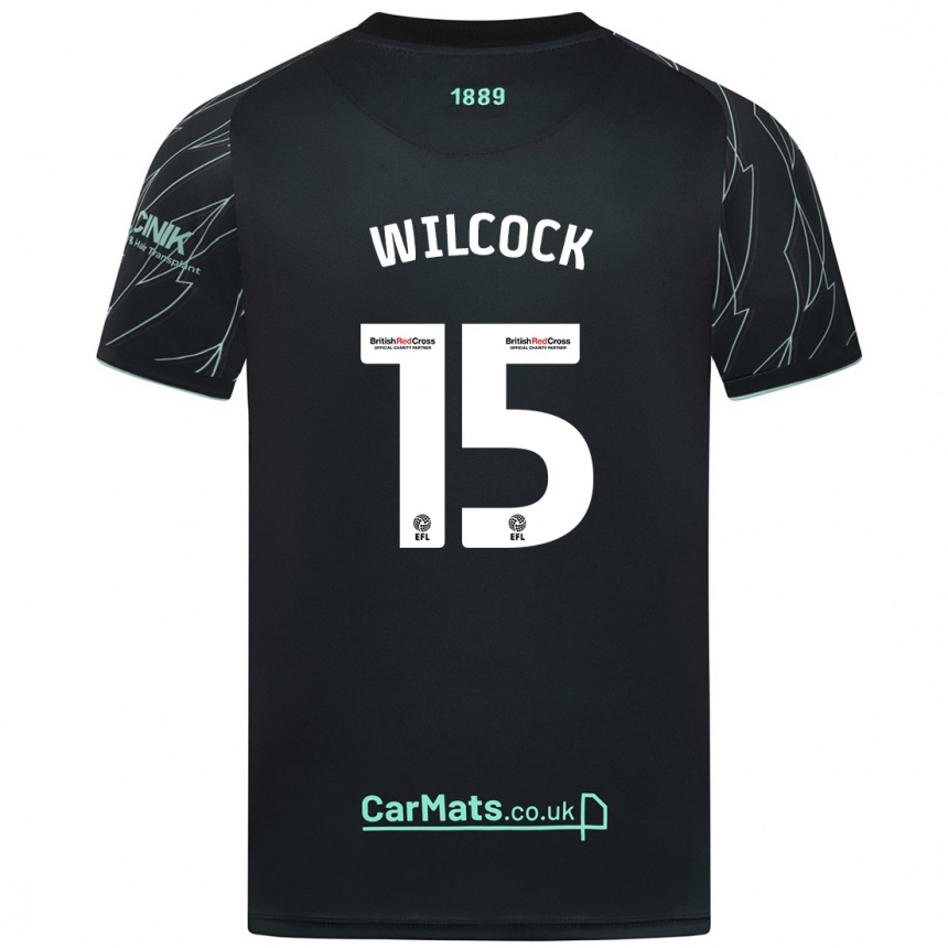 Niño Fútbol Camiseta Tamara Wilcock #15 Negro Verde 2ª Equipación 2024/25 Perú