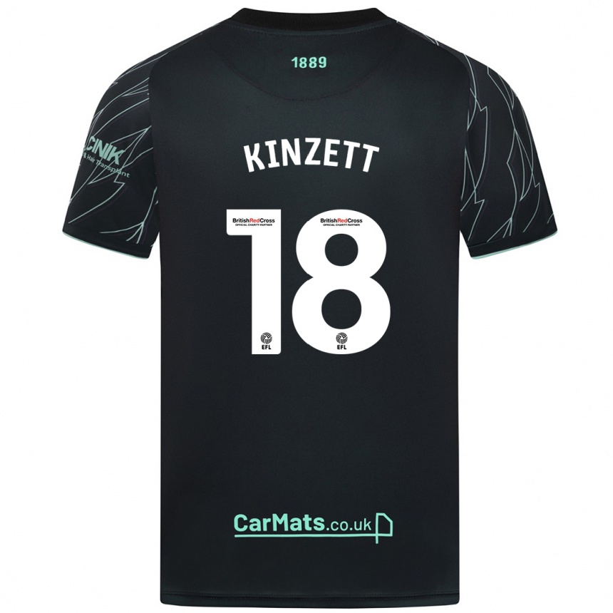 Niño Fútbol Camiseta Ella Kinzett #18 Negro Verde 2ª Equipación 2024/25 Perú