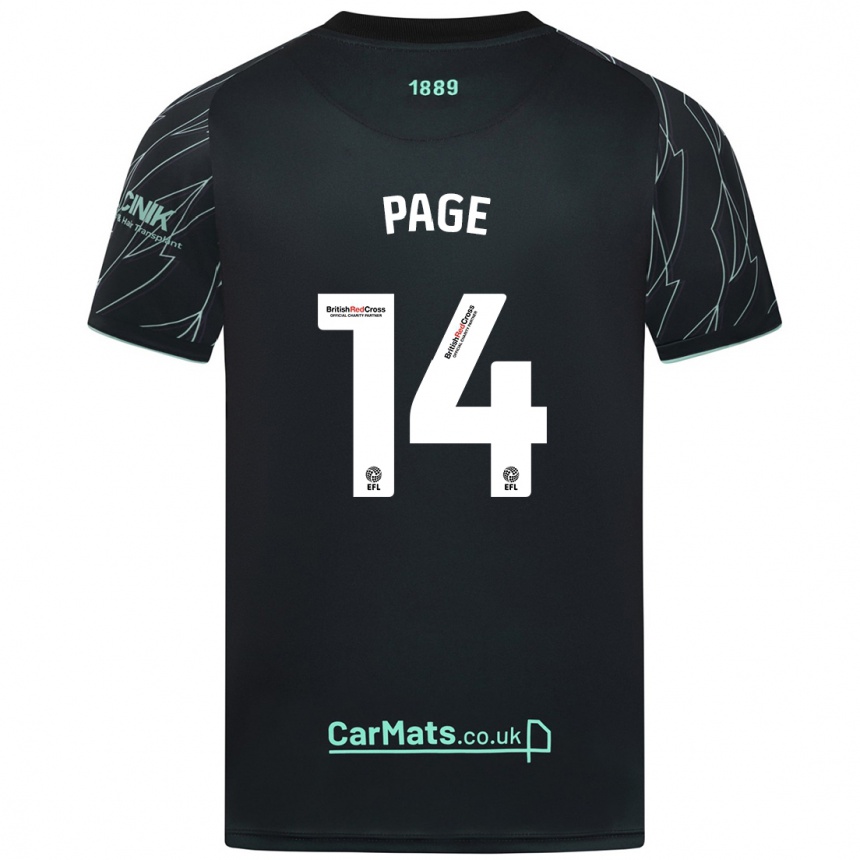 Niño Fútbol Camiseta Olivia Jane Page #14 Negro Verde 2ª Equipación 2024/25 Perú