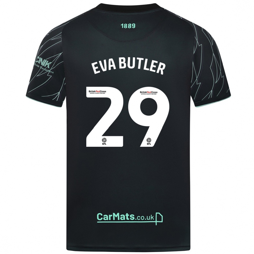 Niño Fútbol Camiseta Eva Butler #29 Negro Verde 2ª Equipación 2024/25 Perú