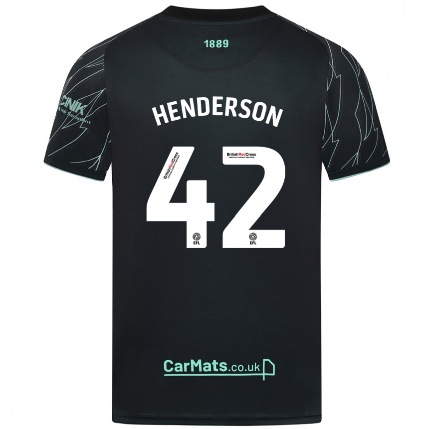 Niño Fútbol Camiseta Peyton Henderson #42 Negro Verde 2ª Equipación 2024/25 Perú