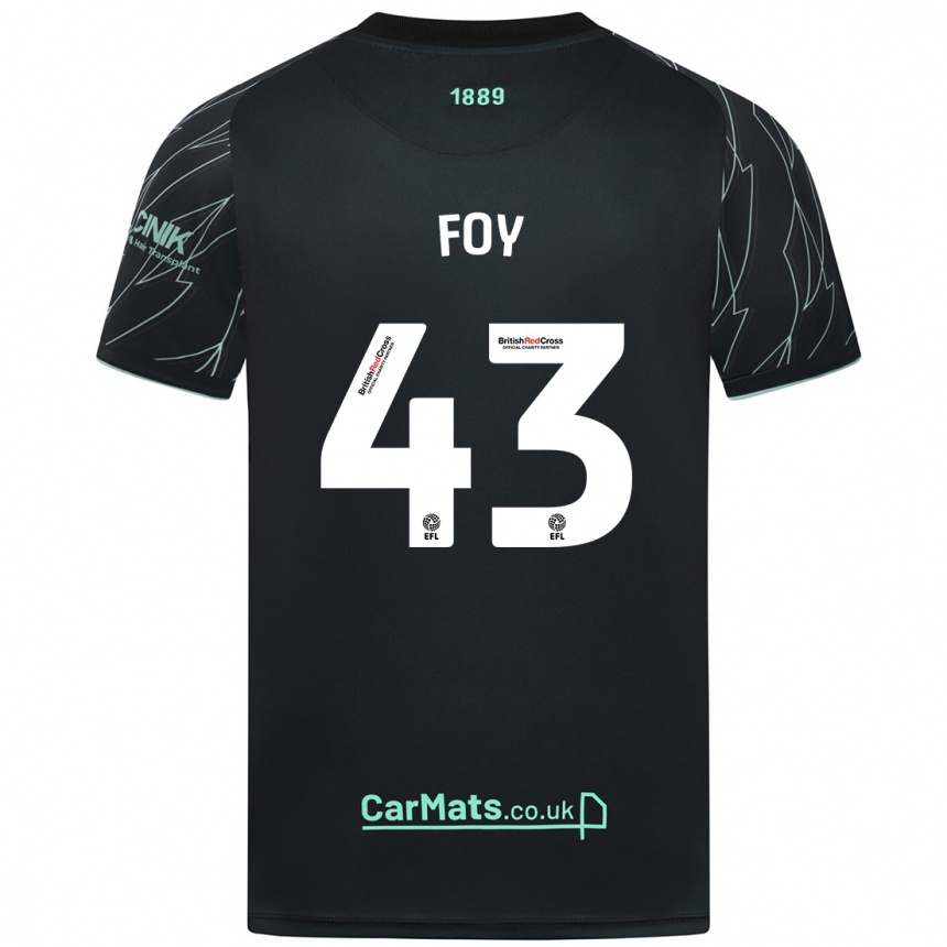 Niño Fútbol Camiseta Gus Foy #43 Negro Verde 2ª Equipación 2024/25 Perú