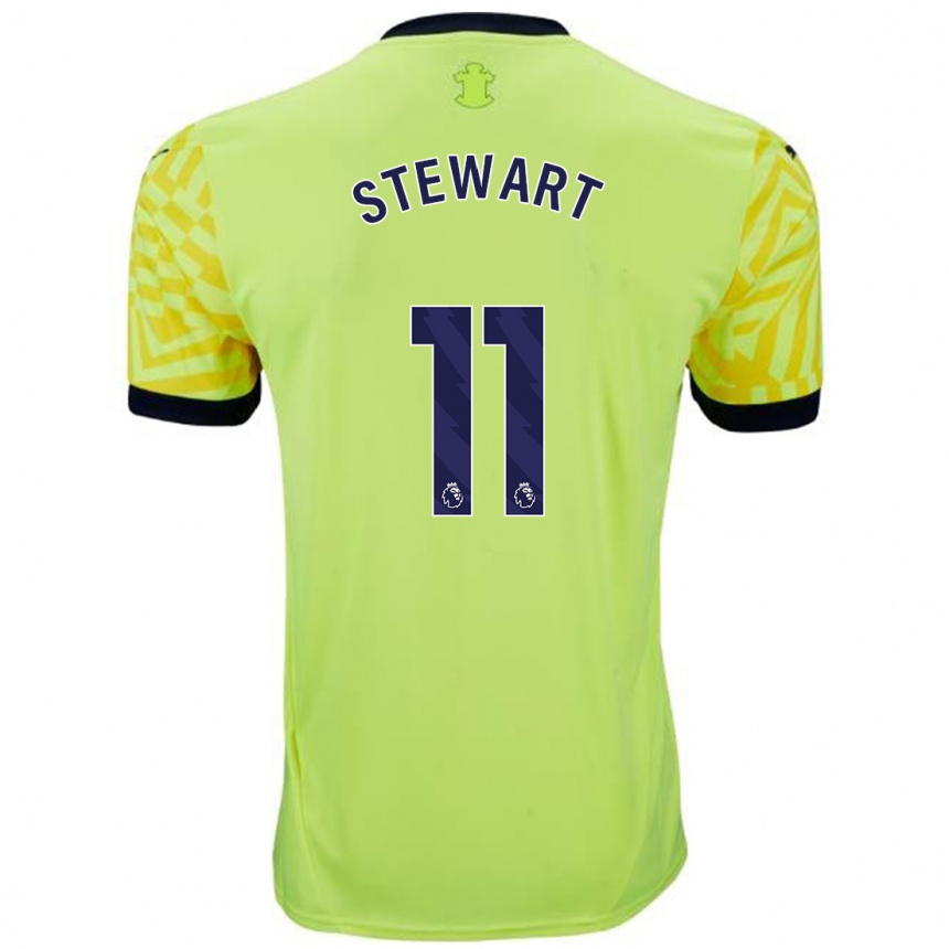 Niño Fútbol Camiseta Ross Stewart #11 Amarillo 2ª Equipación 2024/25 Perú