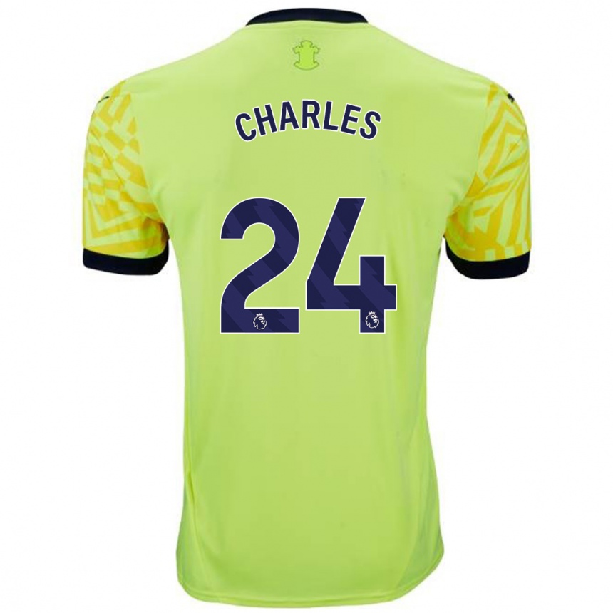 Niño Fútbol Camiseta Shea Charles #24 Amarillo 2ª Equipación 2024/25 Perú