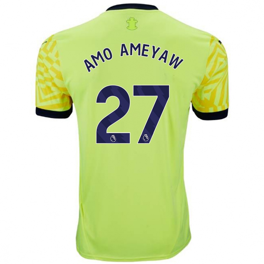 Niño Fútbol Camiseta Samuel Amo-Ameyaw #27 Amarillo 2ª Equipación 2024/25 Perú