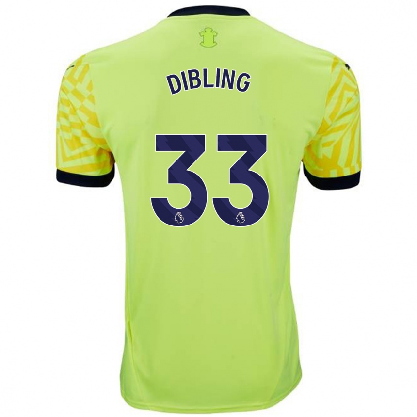 Niño Fútbol Camiseta Tyler Dibling #33 Amarillo 2ª Equipación 2024/25 Perú