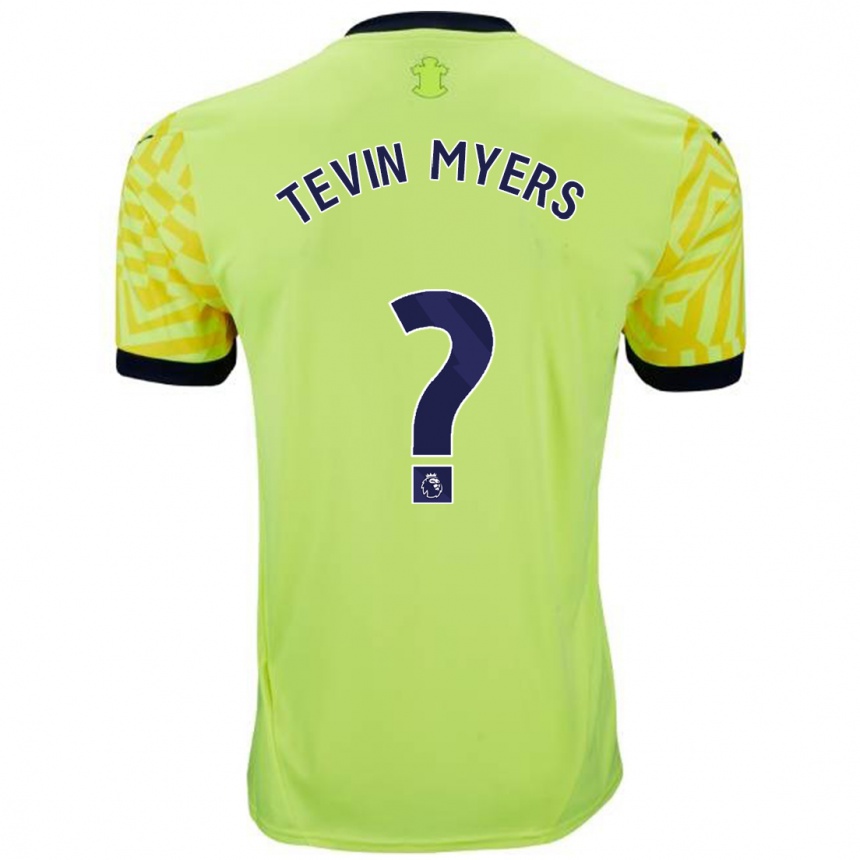 Niño Fútbol Camiseta Tevin Myers #0 Amarillo 2ª Equipación 2024/25 Perú