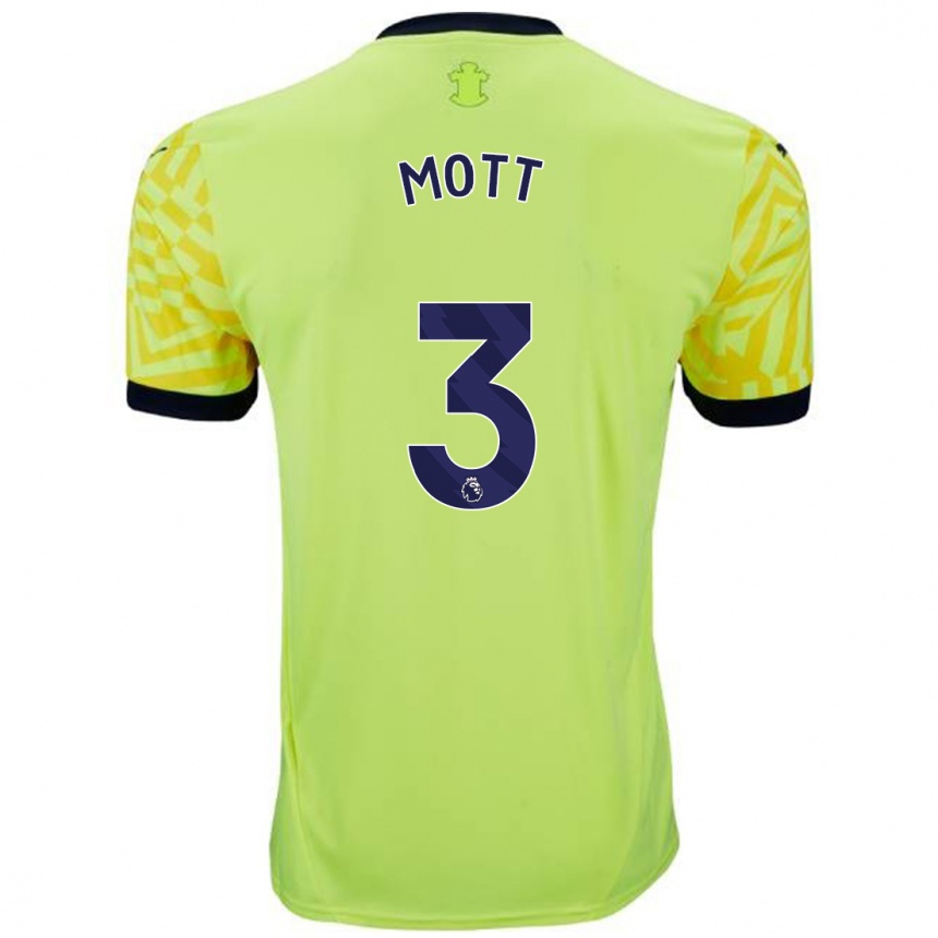 Niño Fútbol Camiseta Millicent Mott #3 Amarillo 2ª Equipación 2024/25 Perú