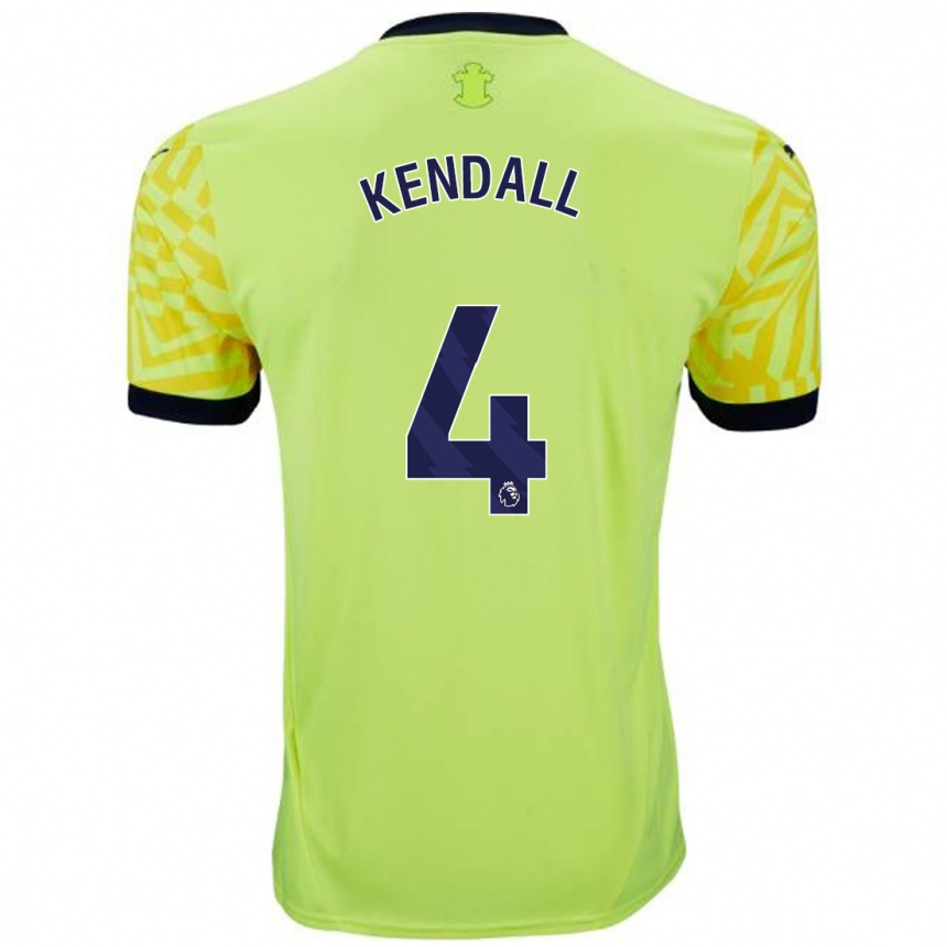 Niño Fútbol Camiseta Lucia Kendall #4 Amarillo 2ª Equipación 2024/25 Perú