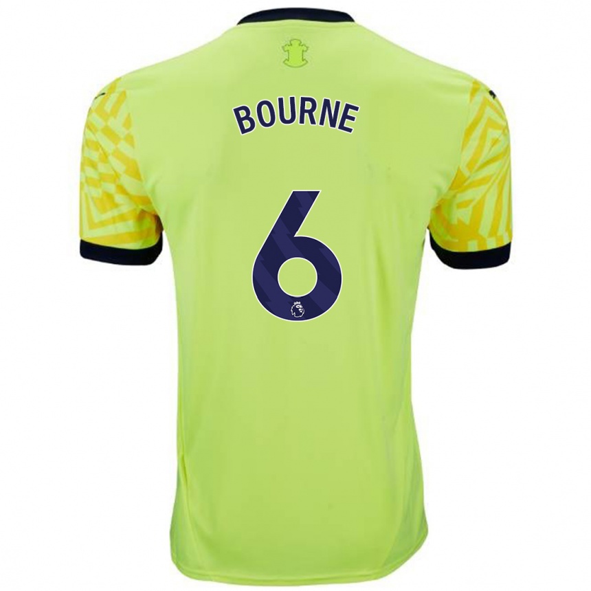 Niño Fútbol Camiseta Tara Bourne #6 Amarillo 2ª Equipación 2024/25 Perú