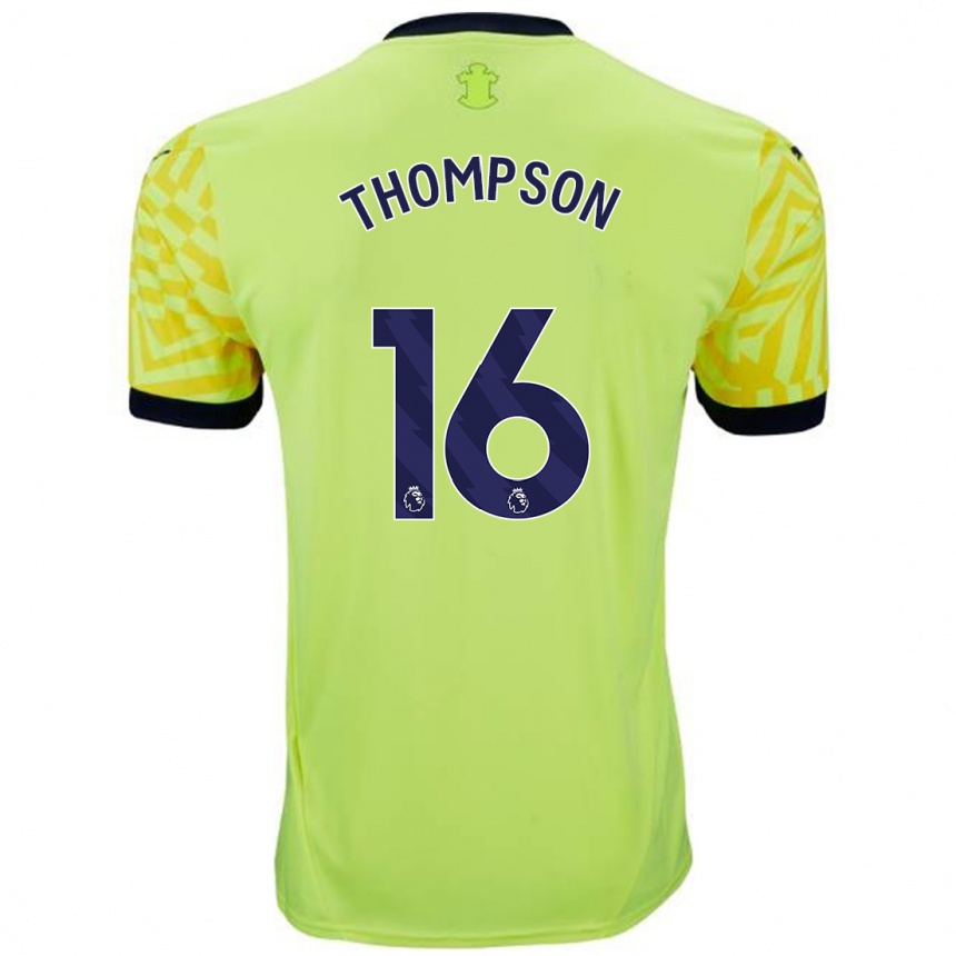 Niño Fútbol Camiseta Emma Thompson #16 Amarillo 2ª Equipación 2024/25 Perú