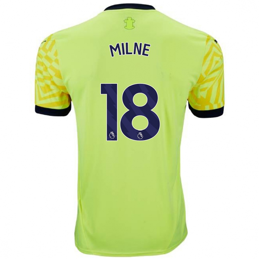 Niño Fútbol Camiseta Isabel Milne #18 Amarillo 2ª Equipación 2024/25 Perú