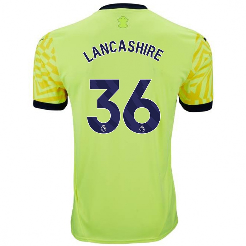 Niño Fútbol Camiseta Olly Lancashire #36 Amarillo 2ª Equipación 2024/25 Perú