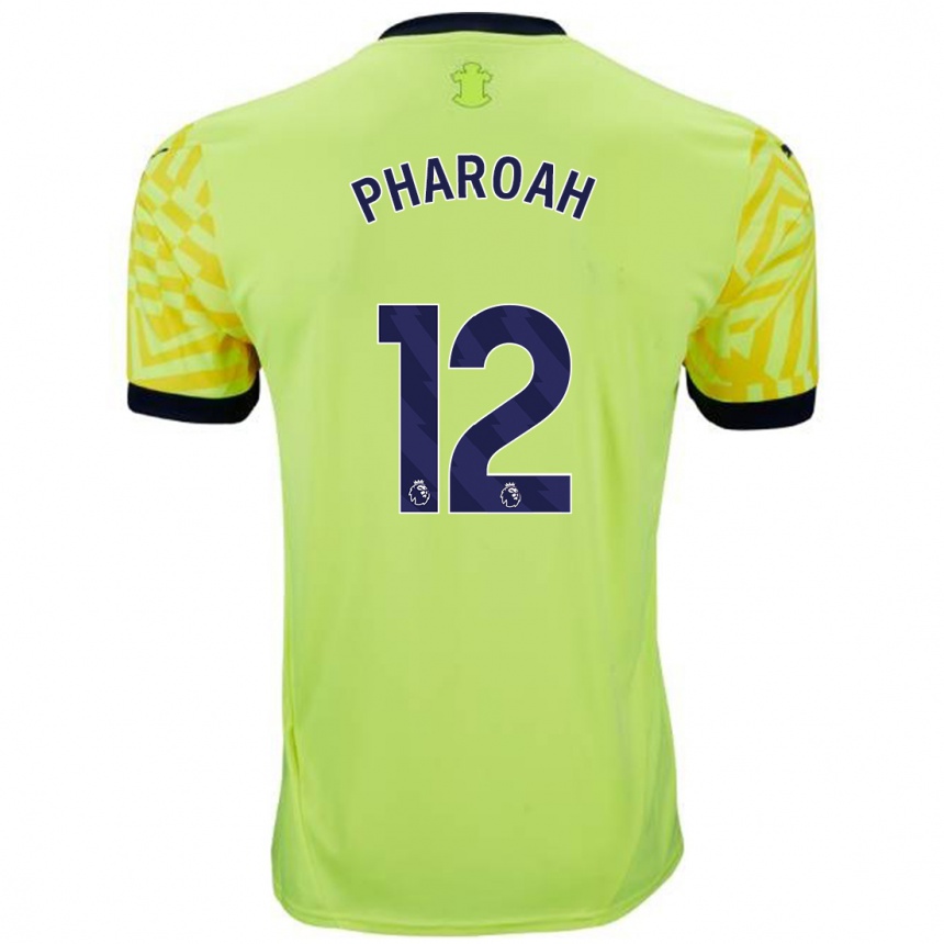 Niño Fútbol Camiseta Sophia Pharoah #12 Amarillo 2ª Equipación 2024/25 Perú