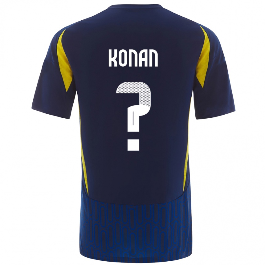 Niño Fútbol Camiseta Ghislain Konan #0 Azul Amarillo 2ª Equipación 2024/25 Perú