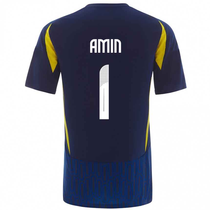 Niño Fútbol Camiseta Amin Al-Bukhari #1 Azul Amarillo 2ª Equipación 2024/25 Perú