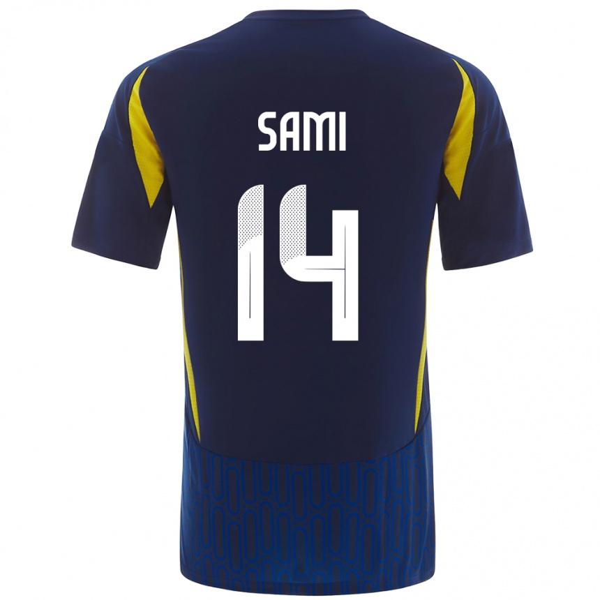 Niño Fútbol Camiseta Sami Al-Najei #14 Azul Amarillo 2ª Equipación 2024/25 Perú