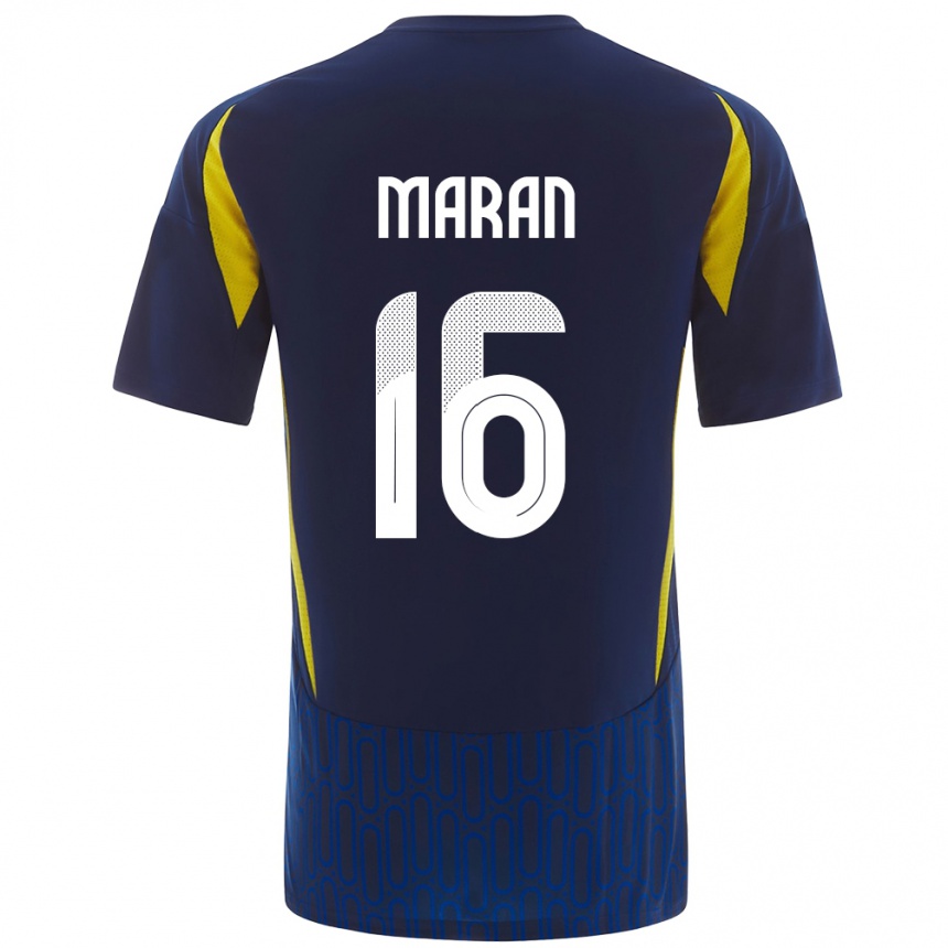 Niño Fútbol Camiseta Mohammed Maran #16 Azul Amarillo 2ª Equipación 2024/25 Perú