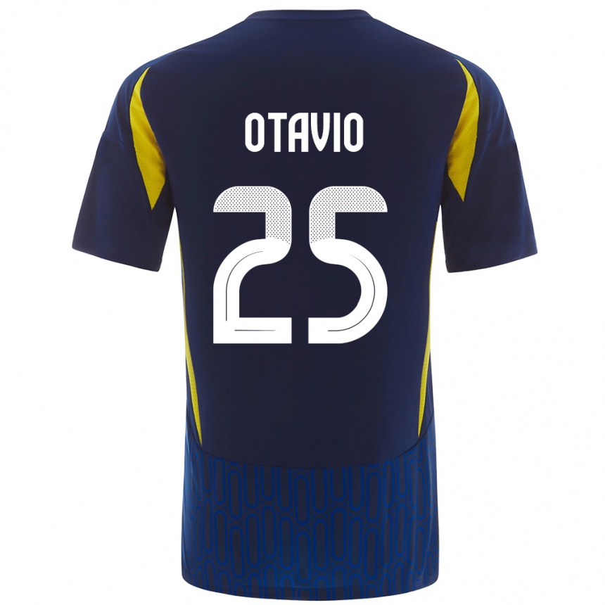 Niño Fútbol Camiseta Otávio #25 Azul Amarillo 2ª Equipación 2024/25 Perú