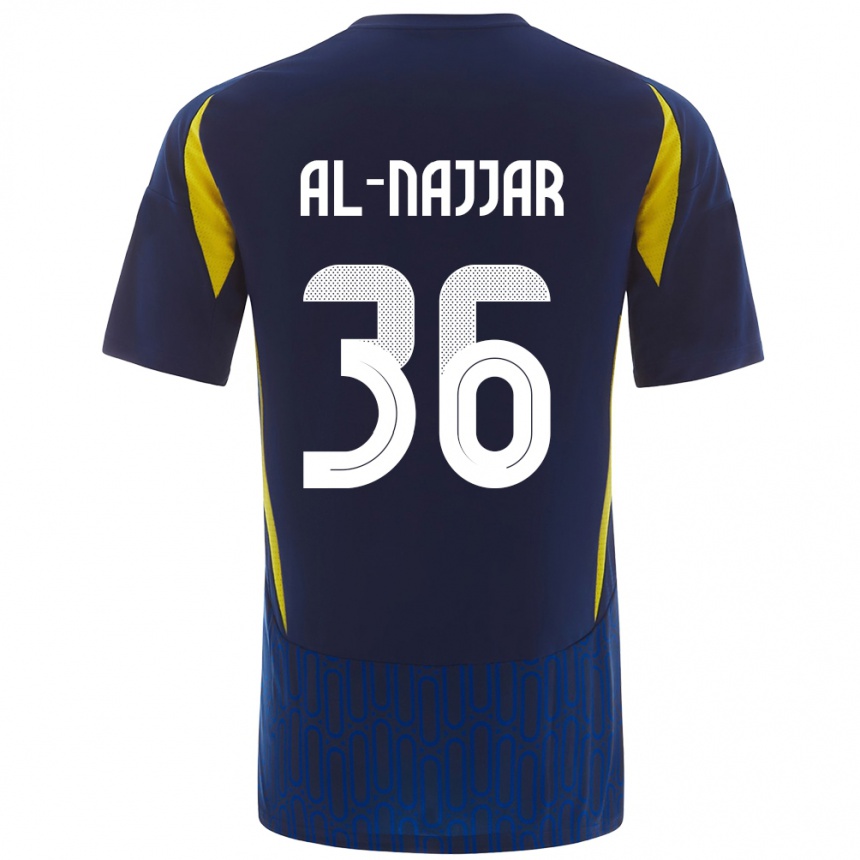 Niño Fútbol Camiseta Raghed Al-Najjar #36 Azul Amarillo 2ª Equipación 2024/25 Perú