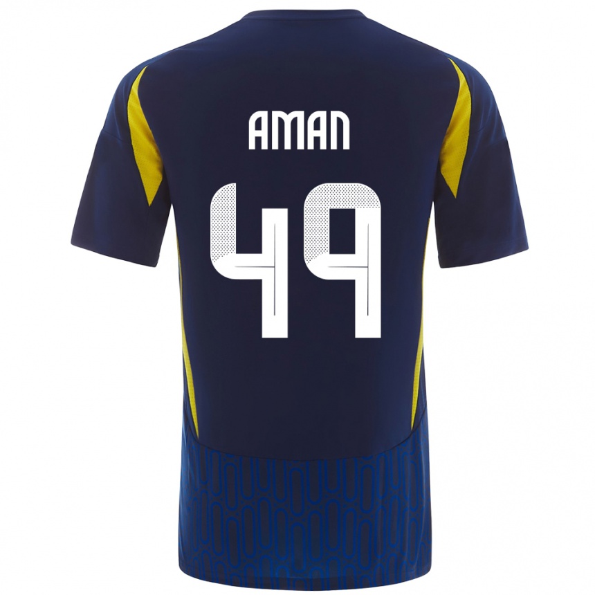 Niño Fútbol Camiseta Awad Aman #49 Azul Amarillo 2ª Equipación 2024/25 Perú