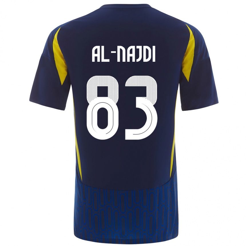 Niño Fútbol Camiseta Salem Al-Najdi #83 Azul Amarillo 2ª Equipación 2024/25 Perú