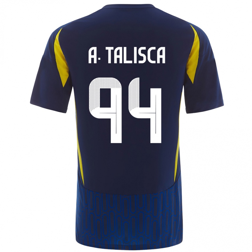 Niño Fútbol Camiseta Talisca #94 Azul Amarillo 2ª Equipación 2024/25 Perú