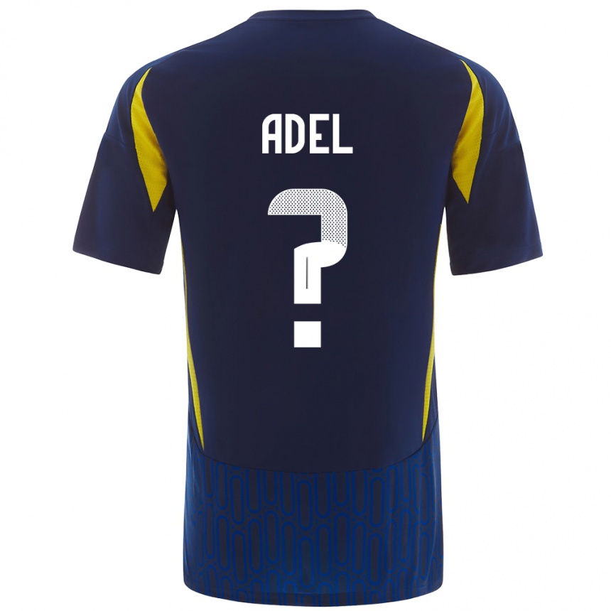 Niño Fútbol Camiseta Aida Adel #0 Azul Amarillo 2ª Equipación 2024/25 Perú