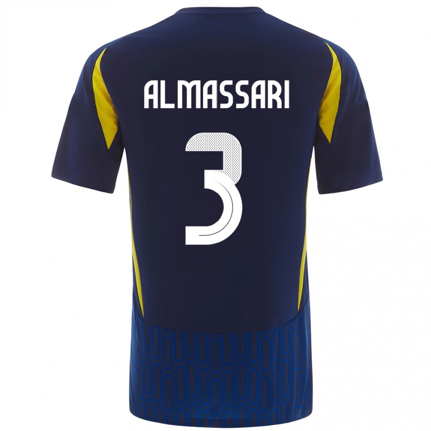 Niño Fútbol Camiseta Wadha Almassari #3 Azul Amarillo 2ª Equipación 2024/25 Perú