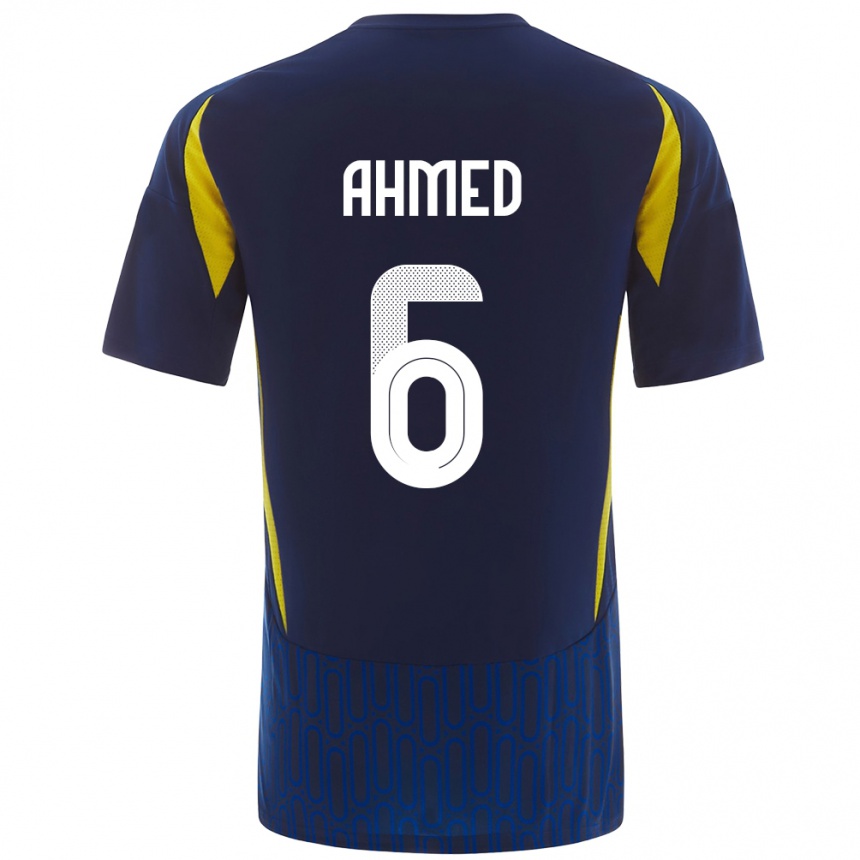 Niño Fútbol Camiseta Aseel Ahmed #6 Azul Amarillo 2ª Equipación 2024/25 Perú