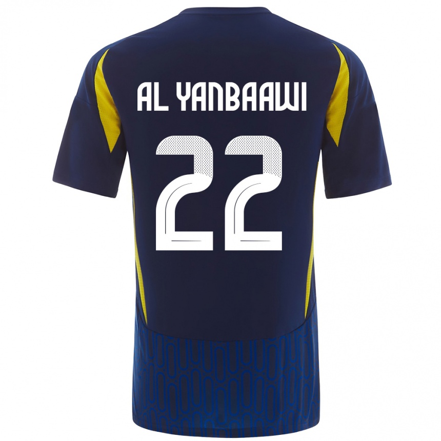 Niño Fútbol Camiseta Tahani Al-Yanbaawi #22 Azul Amarillo 2ª Equipación 2024/25 Perú