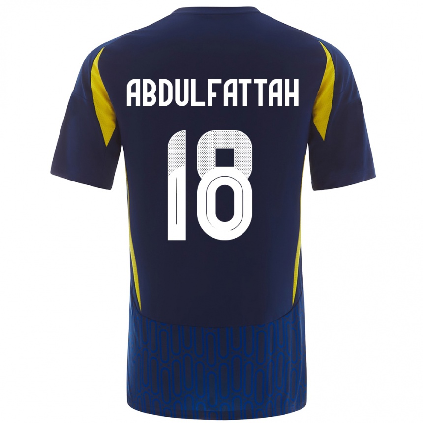 Niño Fútbol Camiseta Abdulfattah Adam #18 Azul Amarillo 2ª Equipación 2024/25 Perú