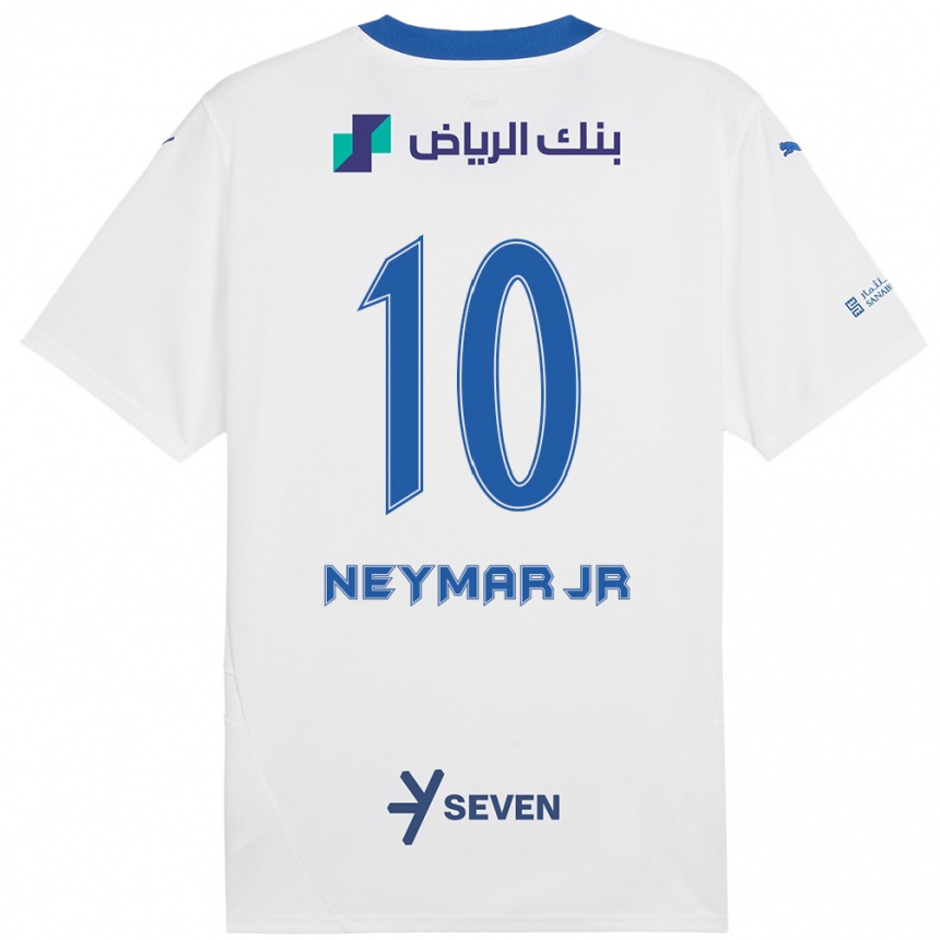 Niño Fútbol Camiseta Neymar #10 Blanco Azul 2ª Equipación 2024/25 Perú