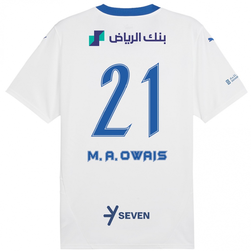 Niño Fútbol Camiseta Mohammed Al-Owais #21 Blanco Azul 2ª Equipación 2024/25 Perú