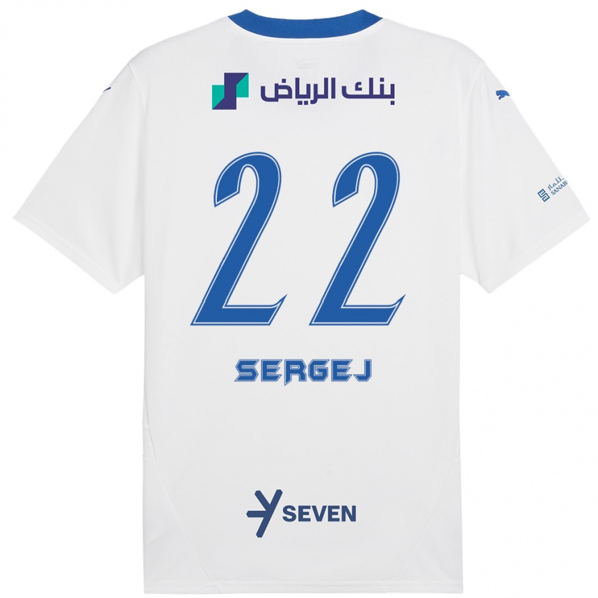 Niño Fútbol Camiseta Sergej Milinkovic-Savic #22 Blanco Azul 2ª Equipación 2024/25 Perú