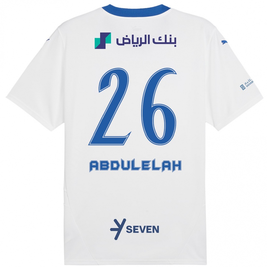 Niño Fútbol Camiseta Abdulelah Al-Malki #26 Blanco Azul 2ª Equipación 2024/25 Perú