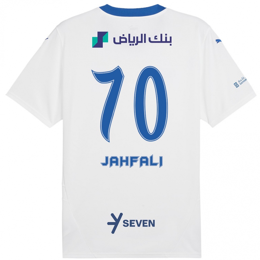 Niño Fútbol Camiseta Mohammed Jahfali #70 Blanco Azul 2ª Equipación 2024/25 Perú