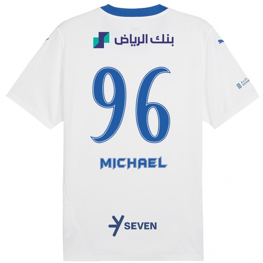 Niño Fútbol Camiseta Michael #96 Blanco Azul 2ª Equipación 2024/25 Perú