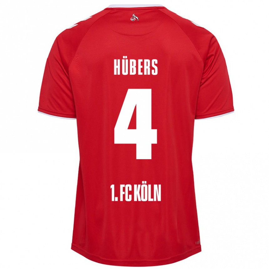 Niño Fútbol Camiseta Timo Hübers #4 Rojo Blanco 2ª Equipación 2024/25 Perú