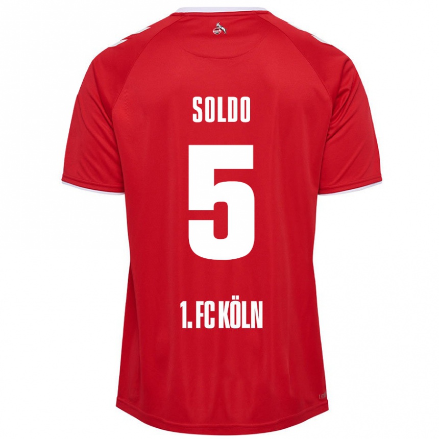 Niño Fútbol Camiseta Nikola Soldo #5 Rojo Blanco 2ª Equipación 2024/25 Perú