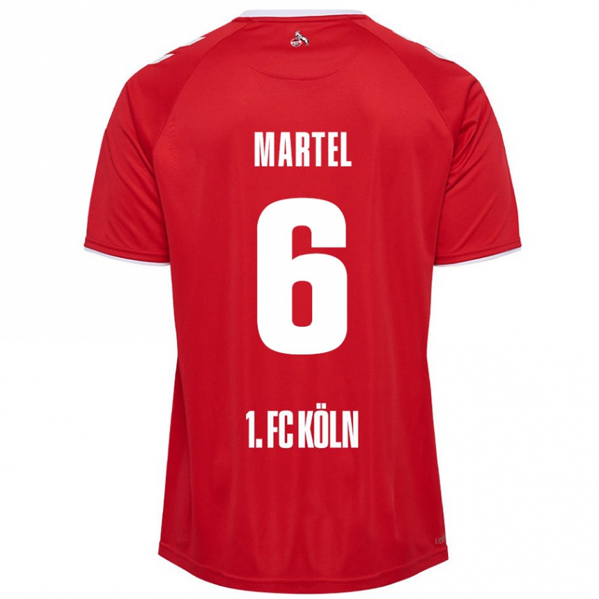 Niño Fútbol Camiseta Eric Martel #6 Rojo Blanco 2ª Equipación 2024/25 Perú