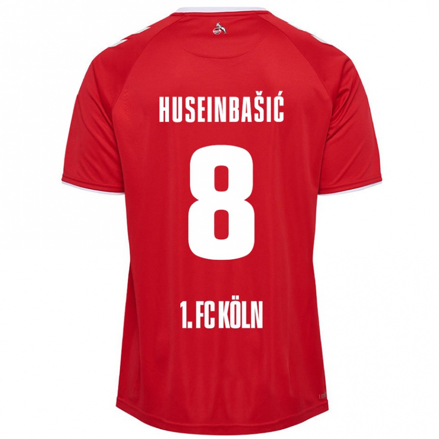 Niño Fútbol Camiseta Denis Huseinbasic #8 Rojo Blanco 2ª Equipación 2024/25 Perú