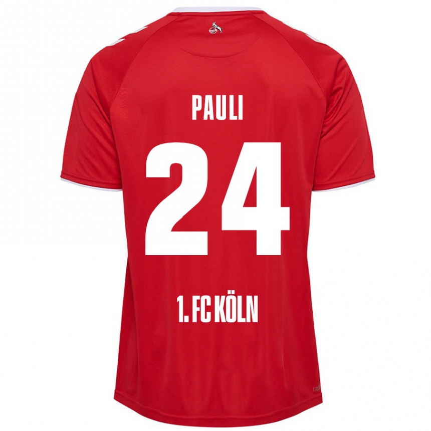 Niño Fútbol Camiseta Julian Pauli #24 Rojo Blanco 2ª Equipación 2024/25 Perú