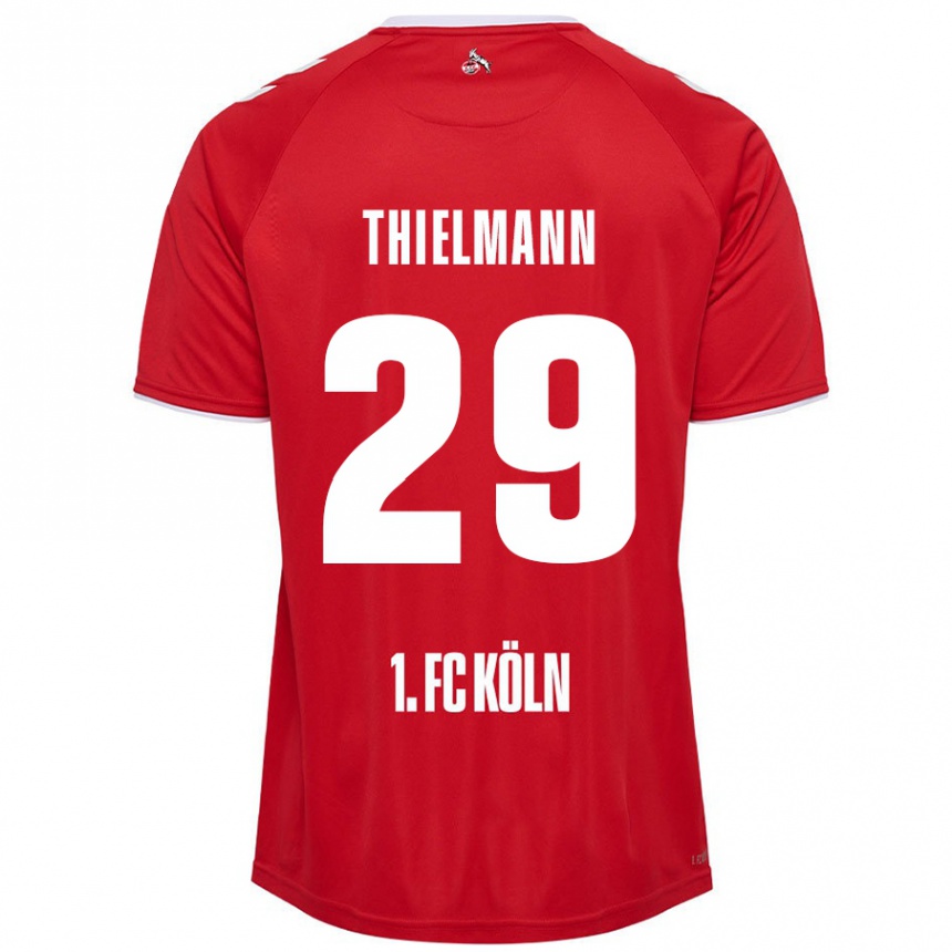 Niño Fútbol Camiseta Jan Thielmann #29 Rojo Blanco 2ª Equipación 2024/25 Perú