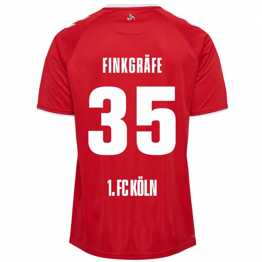 Niño Fútbol Camiseta Max Finkgräfe #35 Rojo Blanco 2ª Equipación 2024/25 Perú