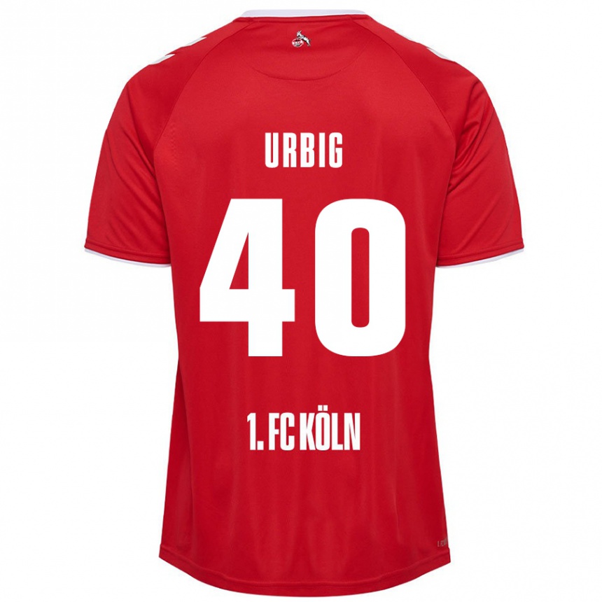 Niño Fútbol Camiseta Jonas Urbig #40 Rojo Blanco 2ª Equipación 2024/25 Perú