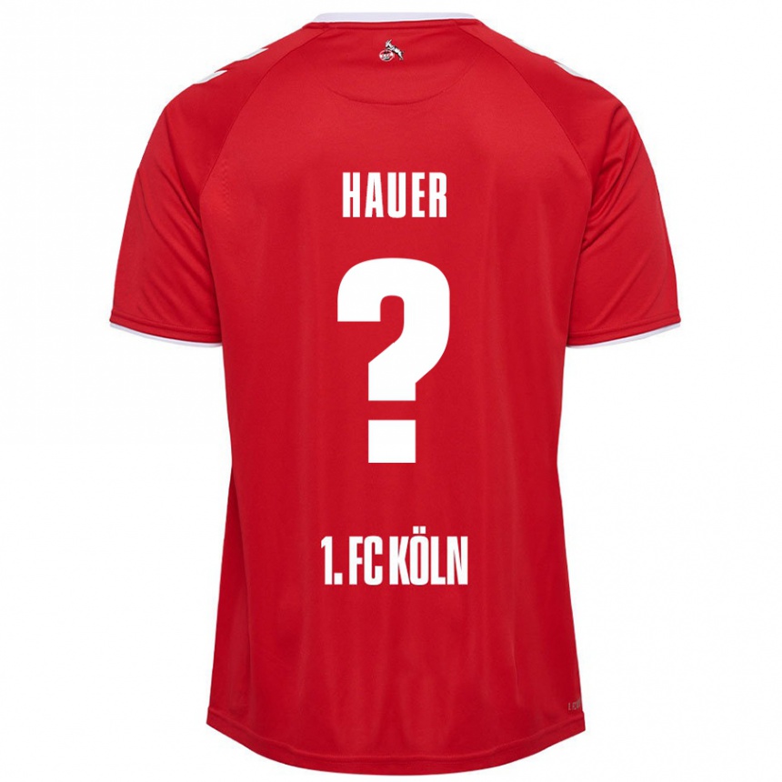 Niño Fútbol Camiseta Luis Hauer #0 Rojo Blanco 2ª Equipación 2024/25 Perú