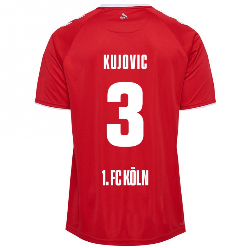 Niño Fútbol Camiseta Emin Kujovic #3 Rojo Blanco 2ª Equipación 2024/25 Perú